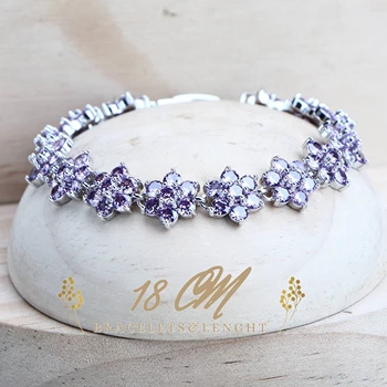 طقم مجوهرات زفاف نسائي من الزركونيا الأرجواني ، فضة 925 ، مجوهرات راقية ، أقراط ، خواتم ، قلادة ، أساور ، قلادة 3