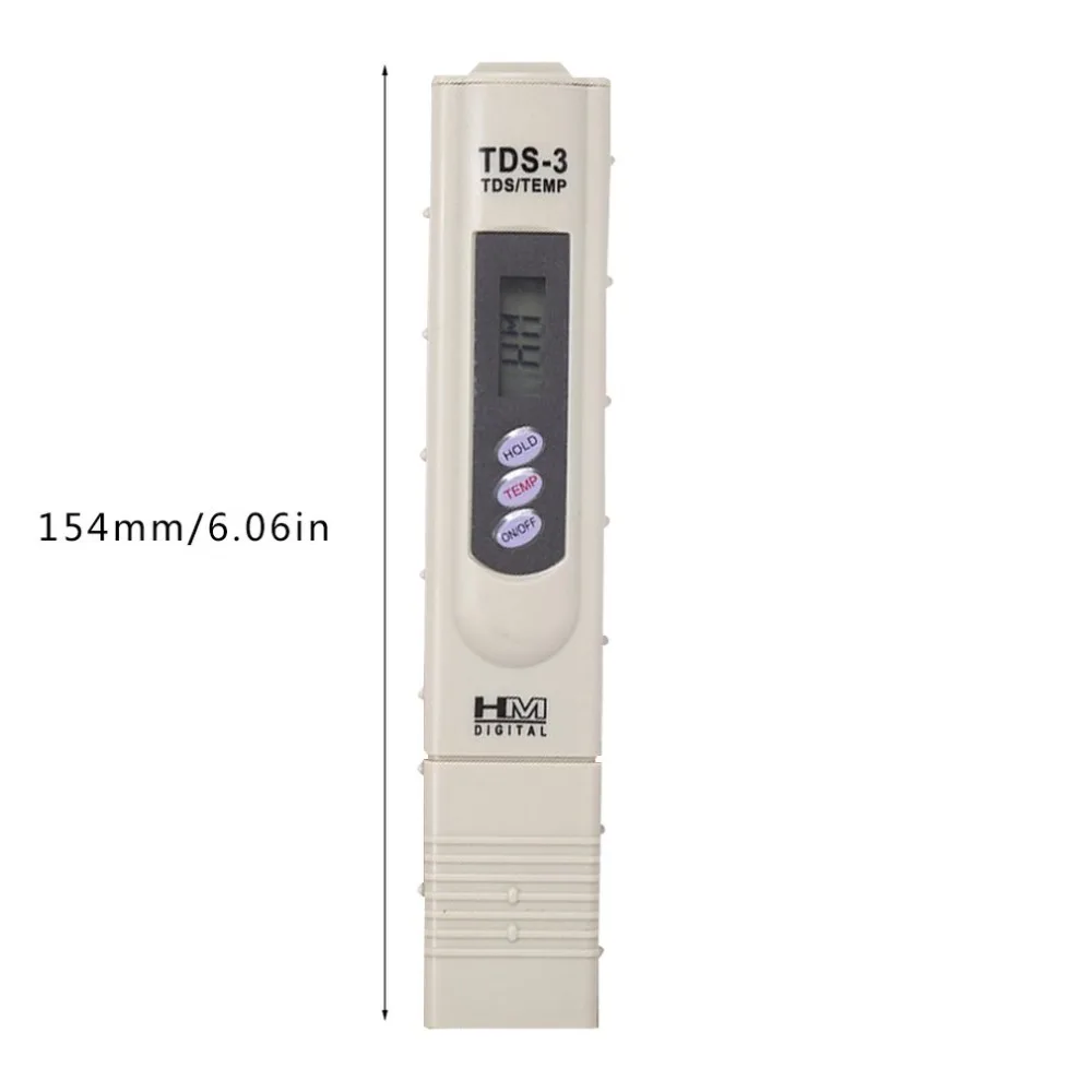 H-TDS-3 Измеритель Качества Воды цифровой инструмент температура 0-9999 ppm фильтр чистоты воды точный монитор без подсветки