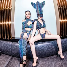 Мигающий сексуальный костюм в стиле хип-хоп, костюмы для джазовых танцев, светящийся женский костюм для диджеев, боди для ночного клуба, леггинсы, костюм DS, новинка