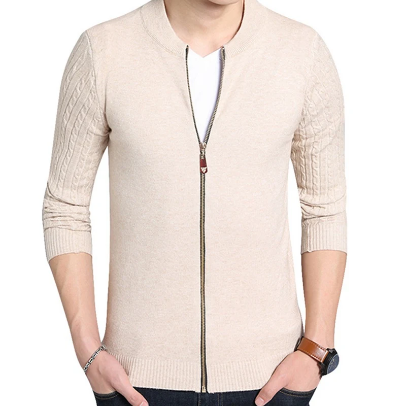 Men's Zipper Open Front Cardigan Sweater Jacket Style Sweaters Knitwear Warm Sweatercoat Cardigans Men Clothing J660