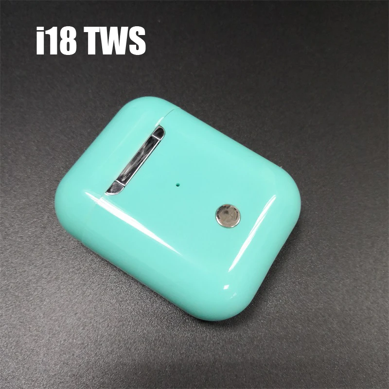 Зеленый i18 TWS Earphpnes Touch Mini Bluetooth 5,0 беспроводная гарнитура Pk i9s i50 i51 i52 1: 1 Реплика для iOS android PK i22 i500 - Цвет: Зеленый