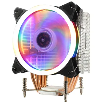 

LANSHUO 6 Copper CPU Radiator Ultra-Quiet Cooling Fan Single Motherboard 2011 Server for X79 X99 X299 CPU Fan (Three-Line Single