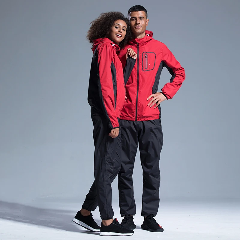 

Gym Clothing Set Men Women Zipper Hooides Sportswear Running Fitness Training Weight Loss Sweating Sauna Sports Suit Tracksuit