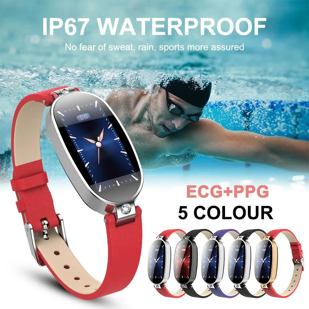 B79 женский умный Браслет Bluetooth фитнес-трекер PPG ECG кровяное давление напоминание цветной экран здоровье водонепроницаемые часы