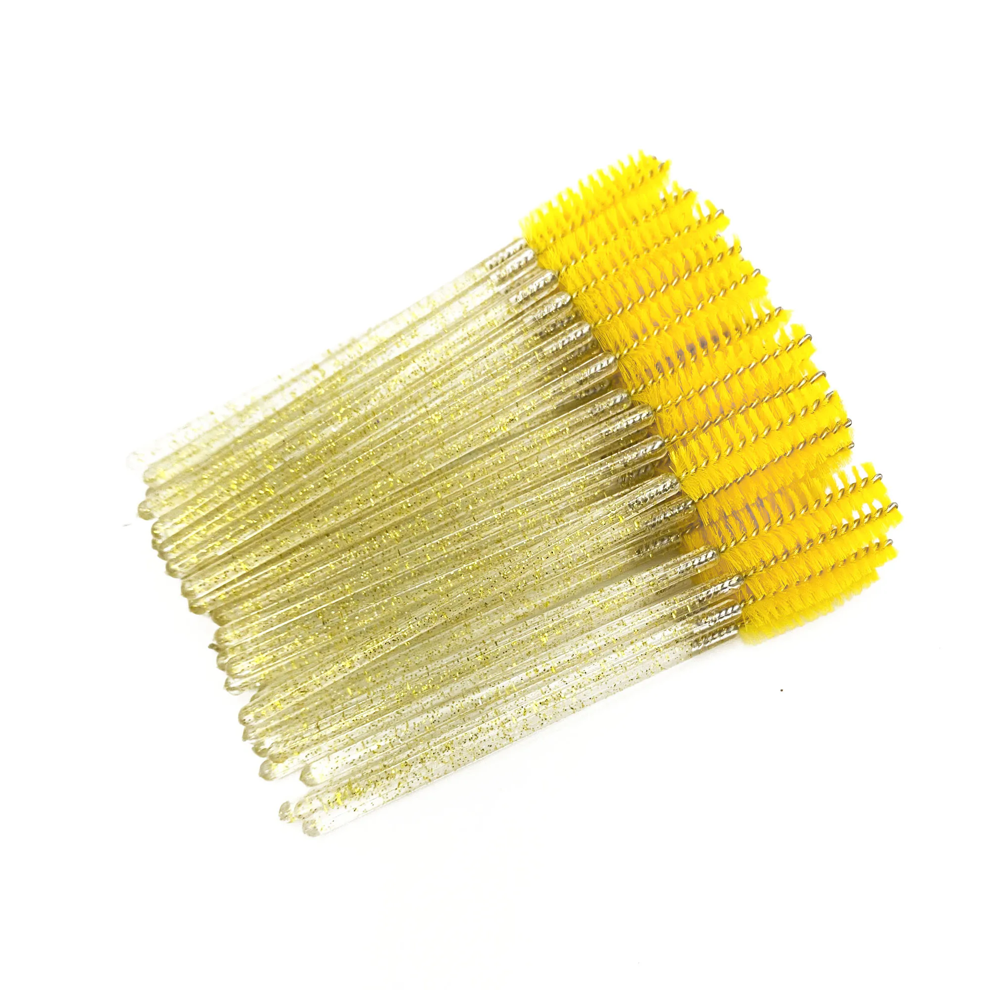 50 Pcs/Pack Crystal Eyelash Makeup Brush Diamond Handle Mascara Wands Eyelash Extension Tool Tube Applicator Spoolers
