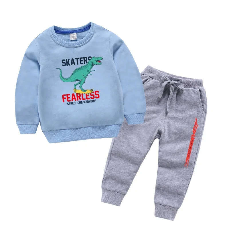 SAILEROAD Kids Cool Dinosaur Clothes For Boys Cotton Long Sleeve Clothing Children Animal Printed Clothes Child Tops+Pants Suits