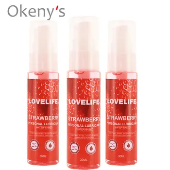 30ml Strawberry Flavor Edible Lubricant for Anal Vaginal Oral Sex Silicone Lubricating Oil Adult Sex