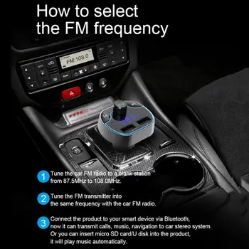 

T24 Car FM Transmitter Bluetooth 4.2 Handsfree Transmiter 2 USB Ports Charger Audio MP3 Player Voltage Protect Adapter