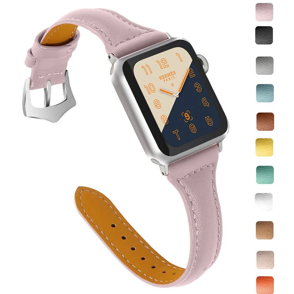 4 Совместим с Apple Watch Band Премиум Натуральная кожа металлическое покрытие Пряжка iWatch Замена ремешка 38 мм 40 мм для Apple Watch - Цвет: 4