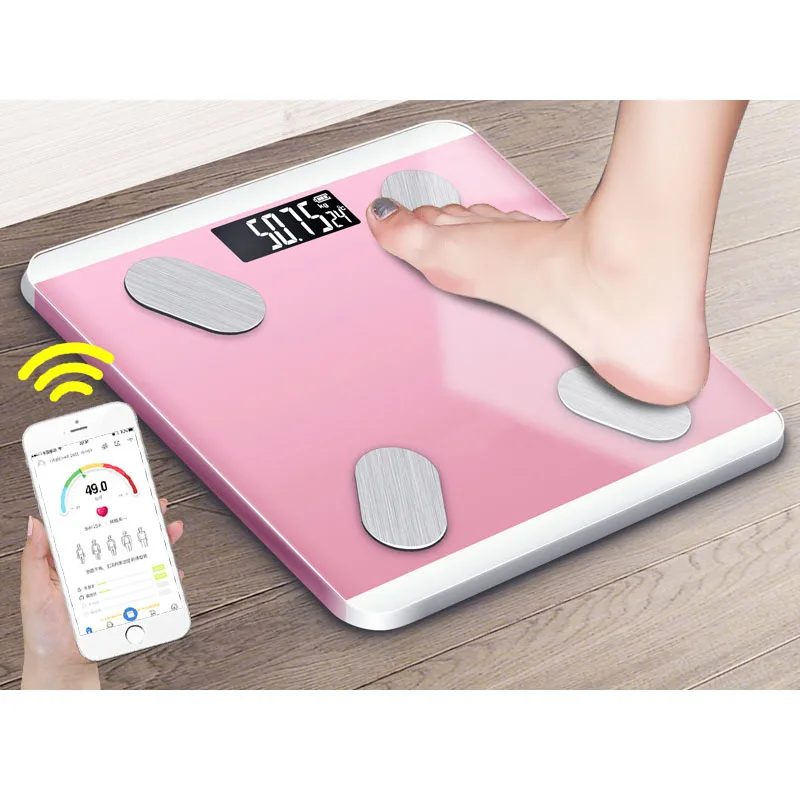Бытовые весы для тела умные электронные с поддержкой Bluetooth и приложением