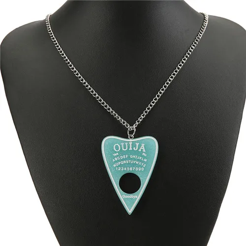 gitter blue 1 шт Женское Ожерелье Многоцветная Смола Ouija PlatePendant для детей подарок на день рождения женские ювелирные изделия - Окраска металла: gitter blue