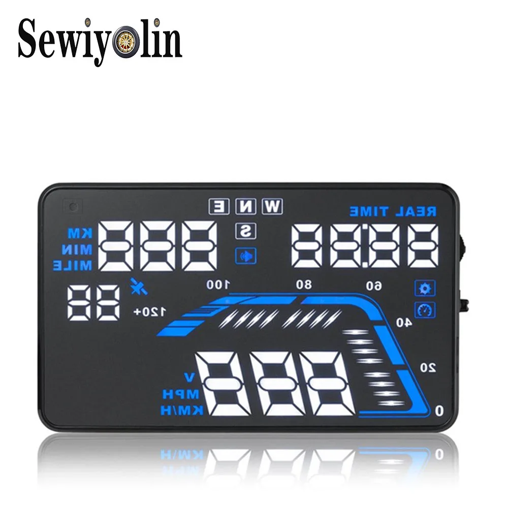 

New HUD Mirror Q7 Car Head Up Display Windshield Speed Projector Security Alarm Water Temp Overspeed RPM Voltage G10 3C
