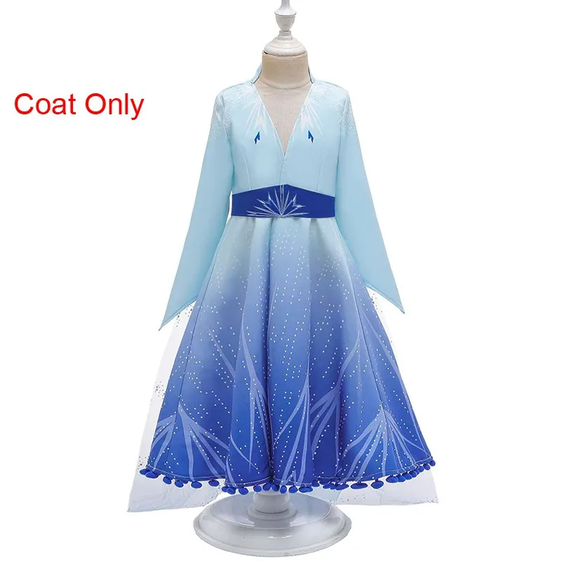 Coat A Only MUABABY/нарядный костюм принцессы Анны и Эльзы для девочек; детские Новые Вечерние платья Снежной Королевы на Хэллоуин, карнавал; Одежда для девочек - Цвет: Coat A Only