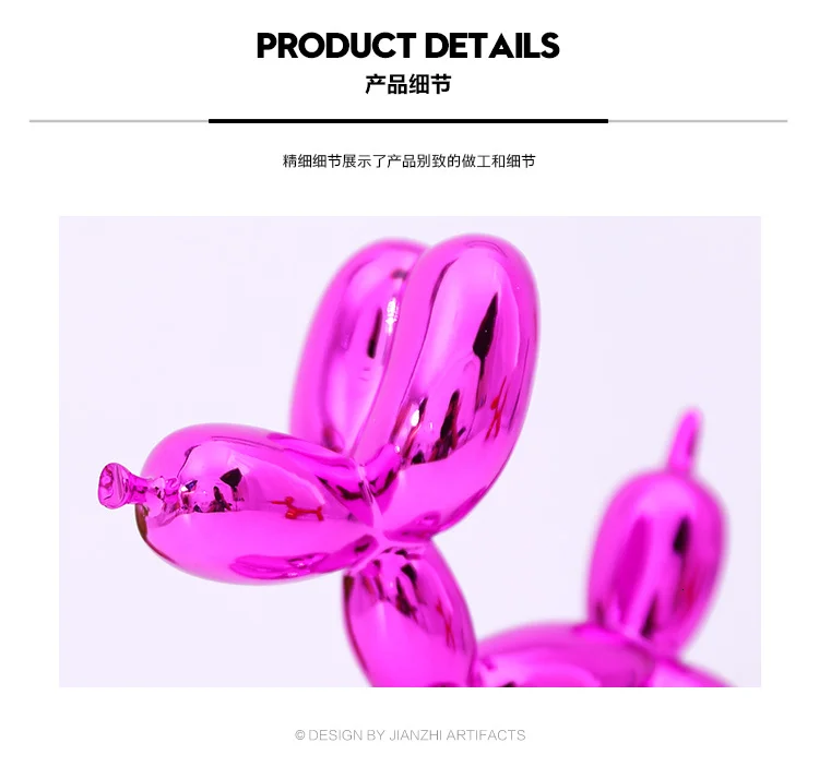 Jeff Koons блестящие воздушные шары статуя собаки моделирование собаки Животное Искусство Скульптура Смолы ремесленника украшения дома аксессуары
