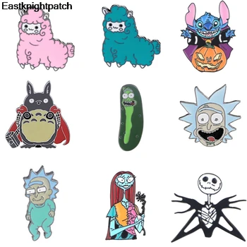 

12pcs/lot E1504 Cartoon Cat Enamel Pin Collection Fashion Horror Brooch for Friends Backpack Lapel Pin Badge Jewelry Gift