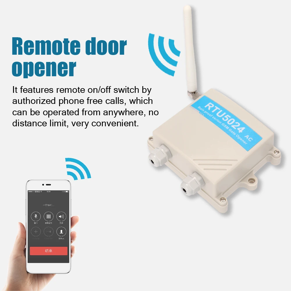 Дождепроницаемая версия RTU5024 GSM устройство для открытия дверей GSM реле дистанционный переключатель контроль доступа бесплатный вызов для гаражной двери домашний безопасный
