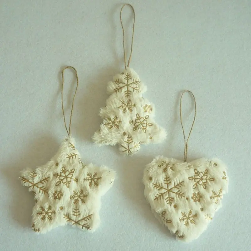 

Cute White Gold Heart Star Tree Pendants Christmas Pendant Ornaments For Home Christmas Party Decorations Supplies Kids Gift