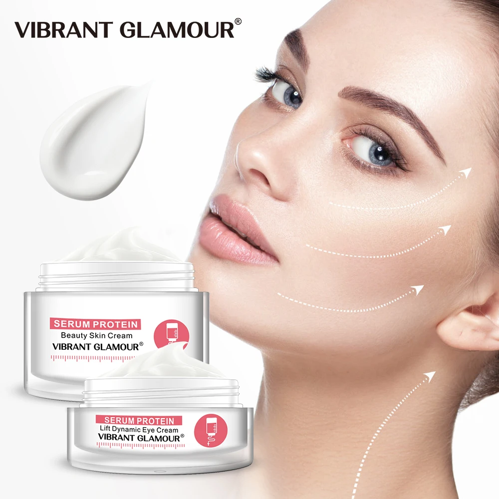 

VIBRANT GLAMOUR Serum Protein Face Cream Eye Cream Skin Care Set Anti-Wrinkle Remover Dark Circle Against Puffiness Anti-allergy