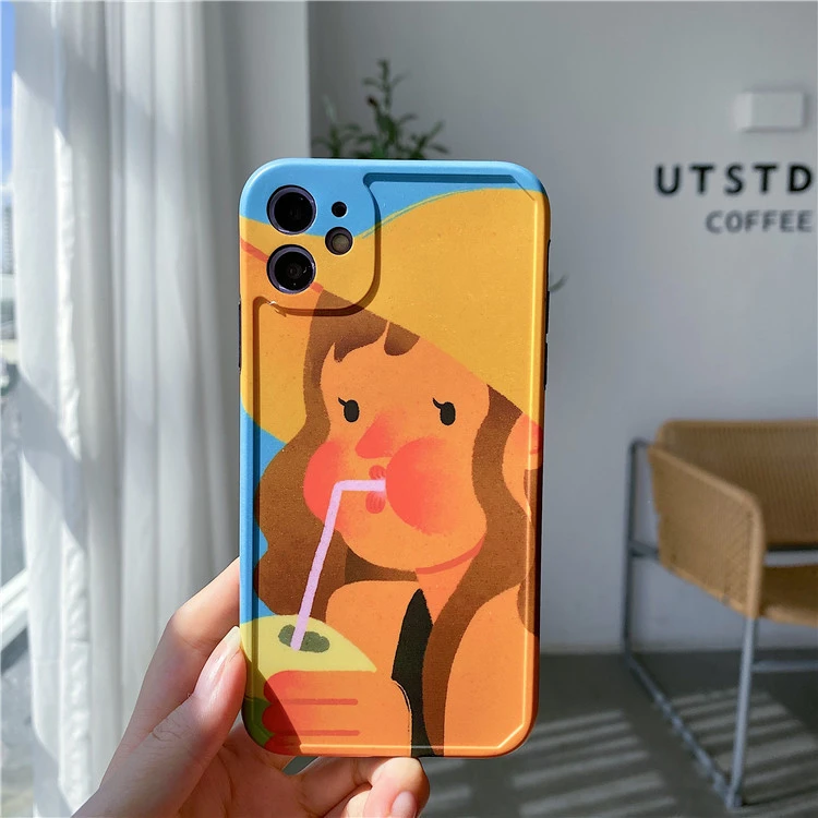 Summer Sweet Coconut Girl Art Phone Case For Iphone 11 Pro Max Case Cute Soft Cover For Iphone Xs Max Xr X 7 8 Plus 7plus Case Phone Case Covers Aliexpress