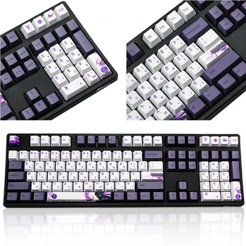 

113 Keys Purple Datang Keycap PBT Sublimation Keyboard Keycaps OEM Profile GK61 L41E