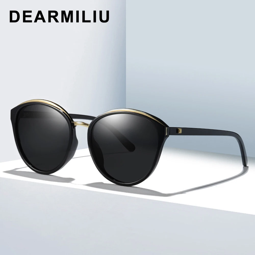Женские круглые поляризационные солнцезащитные очки DEARMILIU для вождения с