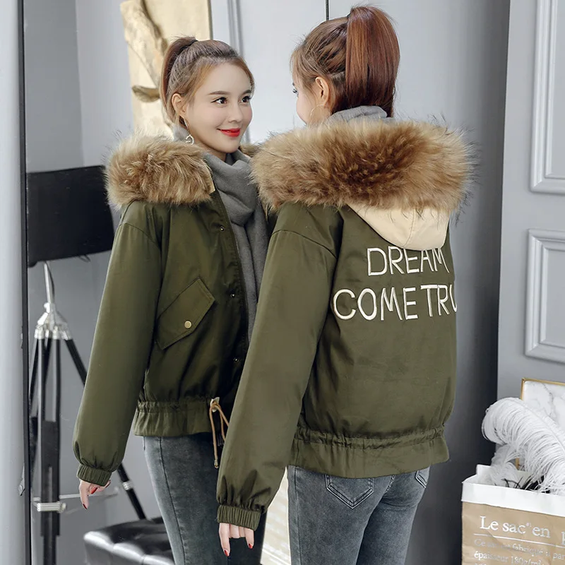 

Cotton Coat Women's Short Korean-style 2018 Winter New Style Short-height Cotton-padded Clothes Students down Feather Cotton-pad