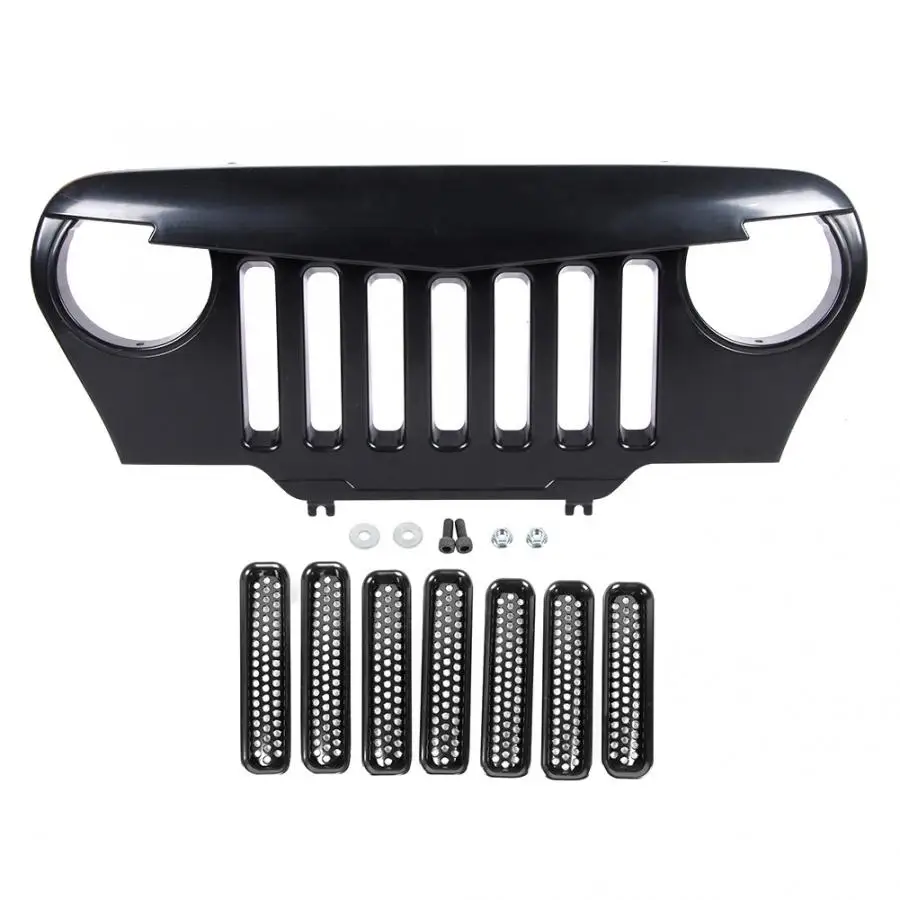 Автомобиль ABS капот бампер решетка гриль ремонт подходит для Jeep TJ Wrangler 1997-2006 автомобиль-Стайлинг автомобиля сетки аксессуары automovil