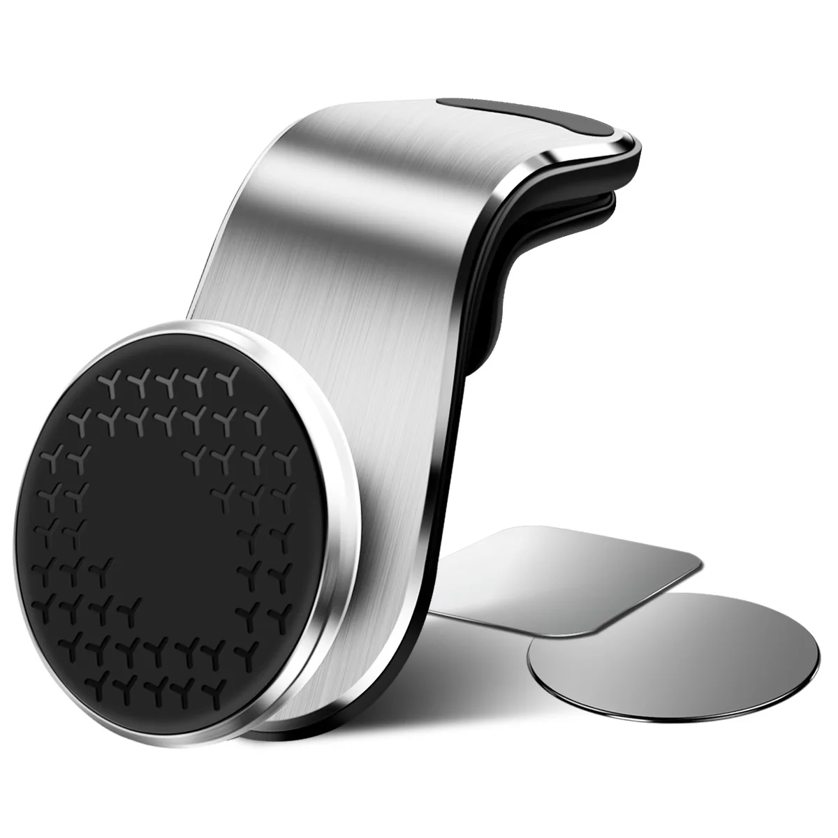 Silver Rotate Holder Магнитный автомобильный держатель для телефона, универсальный металлический магнитный зажим для автомобильной вентиляционной решетки, магнитный Кронштейн для мобильного телефона - Цвет: Silver Rotate Holder
