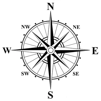 

For Nautical Rose Compass Waterproof Vinyl Boat Car Wall Sticker Decal small Modern Decal