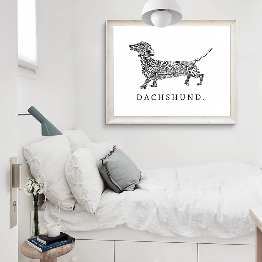 Simple-Style-Canvas-Print-Painting-Poster-Dachshund-Dog-Of-Letters-Modern-Abstract-Animal-Wall-Picture-Unframed (1)