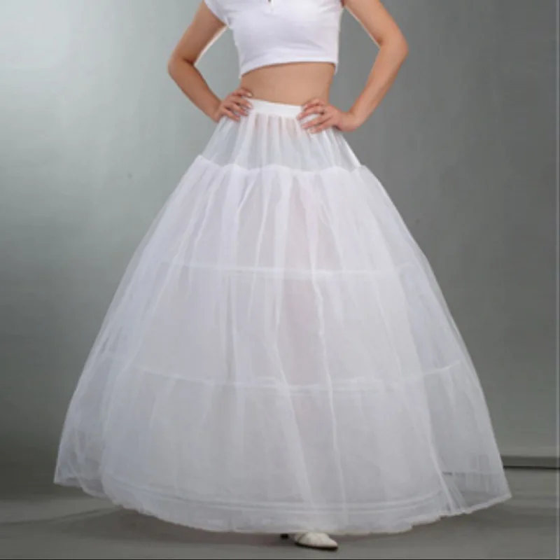 

Womens Bridal 3 Hoops Maxi-Length Petticoat Drawstring Waistband Multi-Layer Ball Gown Wedding Dress Bustle Crinoline Underskirt