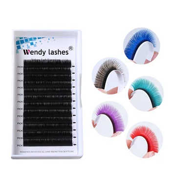 

15-20mm Easy Fan Lash Extension Makeup Mix 8-14mm Colored False EyeLash Extensions Green/Purple/Red/Blue Lash Extension Supplies