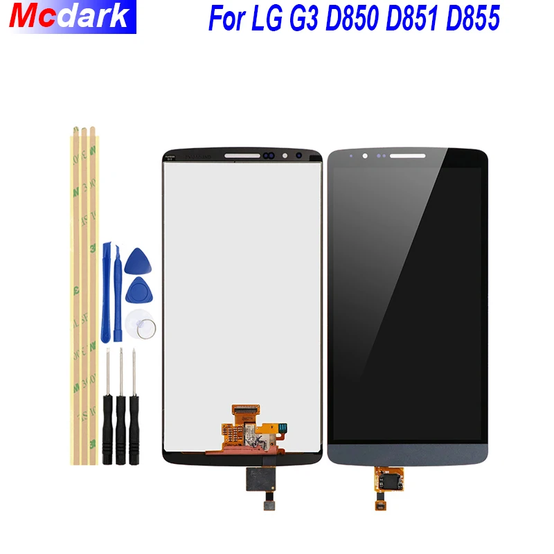 5 дюймов для LG G3 D850 D851 D855 ЖК-дисплей и кодирующий преобразователь сенсорного