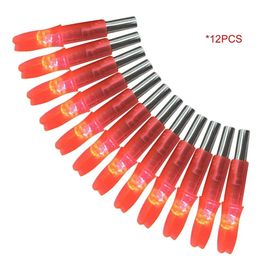 

12PCS/SET Super Bright LED Luminous Arrow Nock Tail Outdoor Hunting Shooting Archery Arrow Bow Dual Tail Inside Light Drop Ship