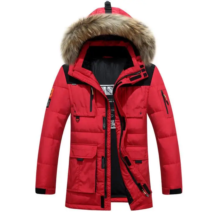 Высококачественная Красивая брендовая одежда, мужской пуховик, Зимняя парка, мужское теплое плотное пальто, Viishow Ice, зимняя канадская куртка Goode, мужская куртка - Цвет: Красный