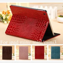 Высококачественный кожаный чехол для iPad Mini 1/2/3, смарт-чехол для Apple iPad mini, чехол Mini 2 mini 3 7,", тонкая Подставка под планшет под крокодиловую кожу