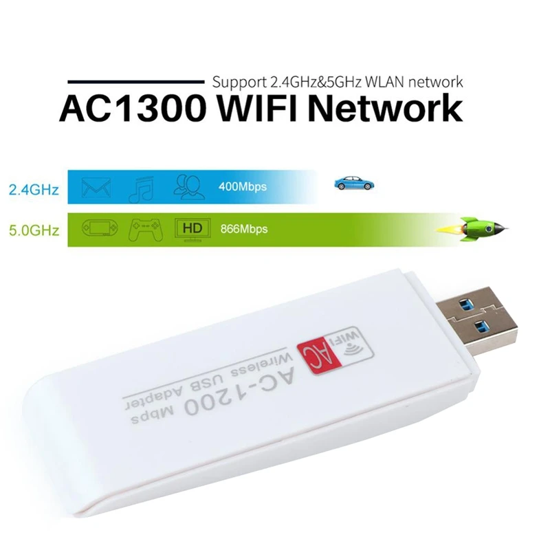 1200 Мбит/с Беспроводные Usb сетевые карты 11Ac двухдиапазонный 2,4G/5,8 ГГц Wifi Usb адаптер карта Usb 3,0 для Гигабитного маршрутизатора