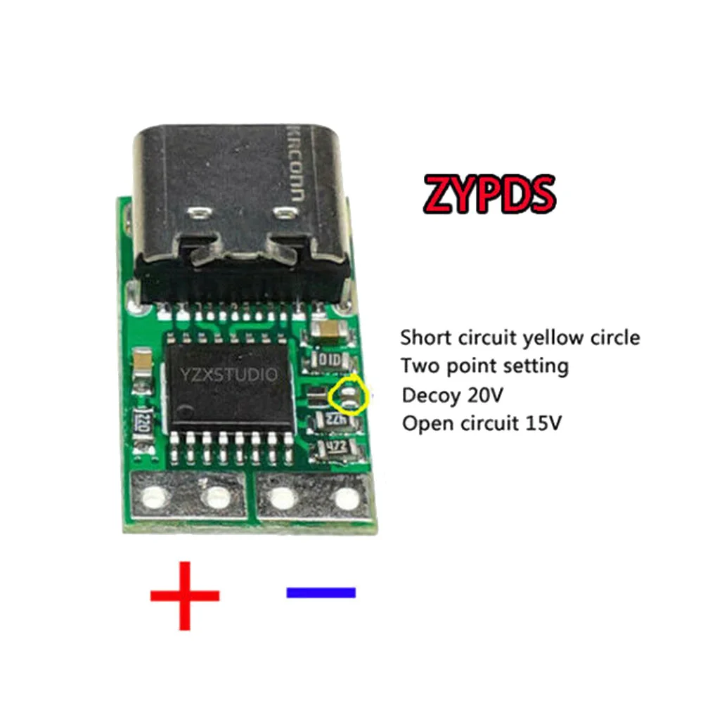 

100W Type-C USB C PD2.0 3.0 To DC USB Fast Charge Trigger Poll Detector Charging For ZYPDS, ZY12PDG 3-20V Power Board Module