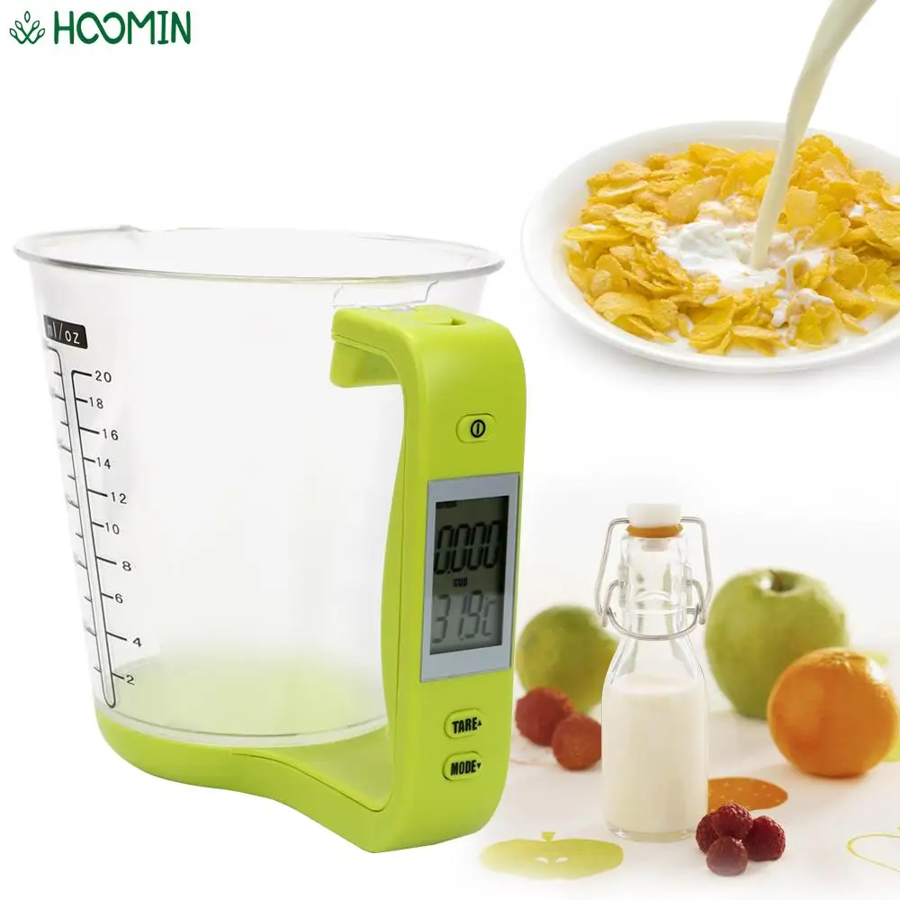 Electronic Hostweight Measuring Cup Kitchen Scales with LCD Display Temperature Measurement Cups Digital Beaker Kitchen Tool