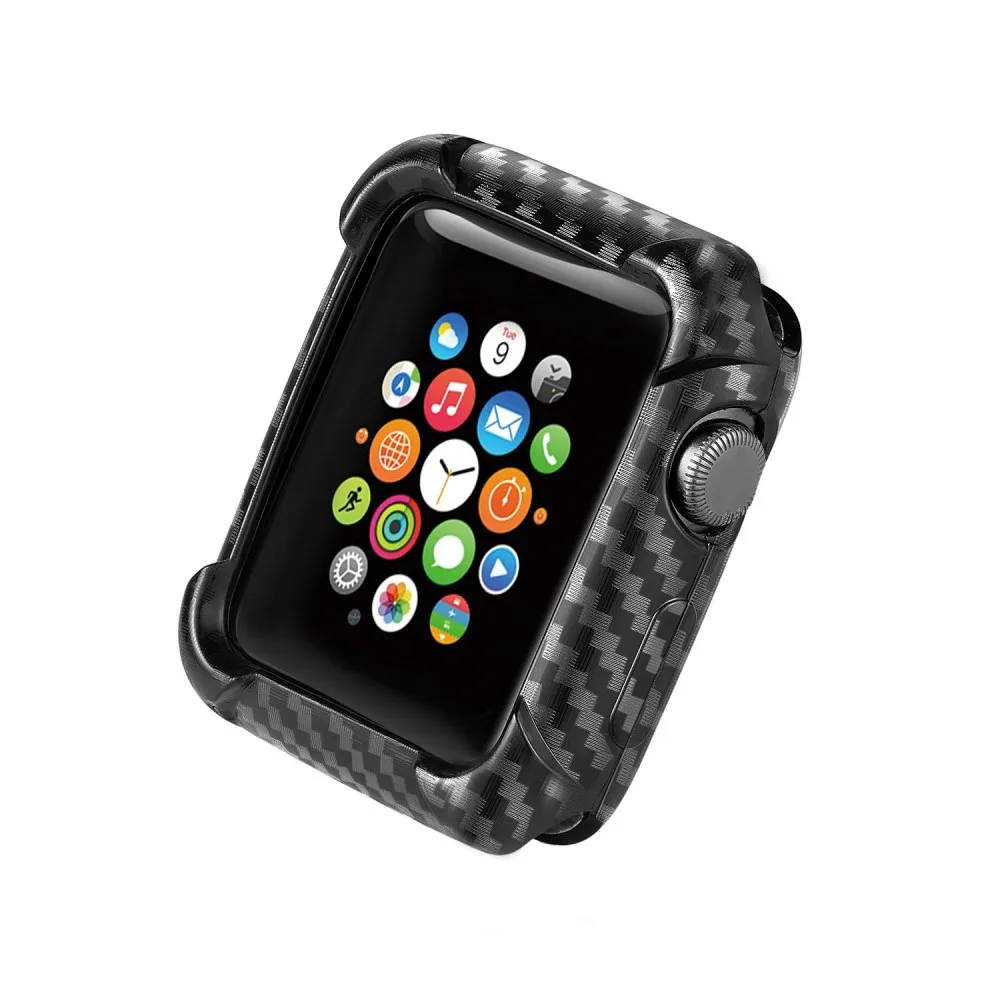 Защитный чехол для Apple Watch, версии 4, 2, 3, ремешок для iwatch, версия 42/44 мм 38/40 мм рама углеродного Защитный чехол Чехлы бампер аксессуары для часов