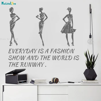 

Fashion Quote Vinyl Wall Decal Woman Girl Beauty Salon Stickers Window Glass Removable Word Murals Vinyl YT2565