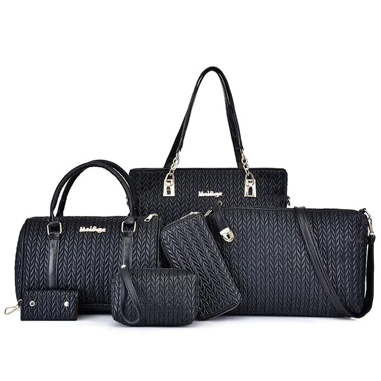 

2018 New Style Crocodile Pattern Six Pieces Set Different Size Bags Hot Mom Trendy Bag Cool Versatile Fashion Bag