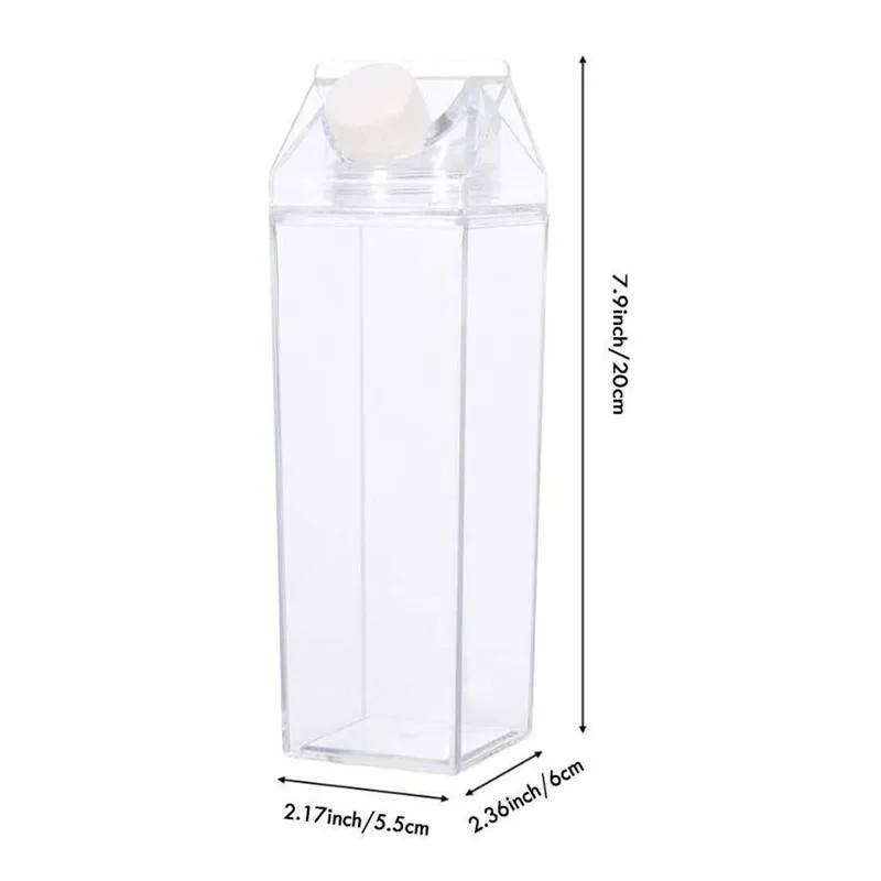 0.5L Creative Transparent Milk Water Bottle Outdoor Climbing Camping Leakproof Drinkware Children Reusable Shaker Cup Jug Bottle