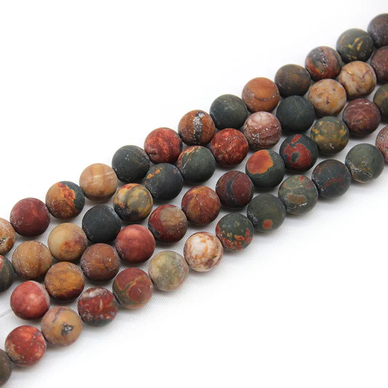 Nature Matte Red Picasso Jaspers Loose Stone Beads for Jewelry Making ...
