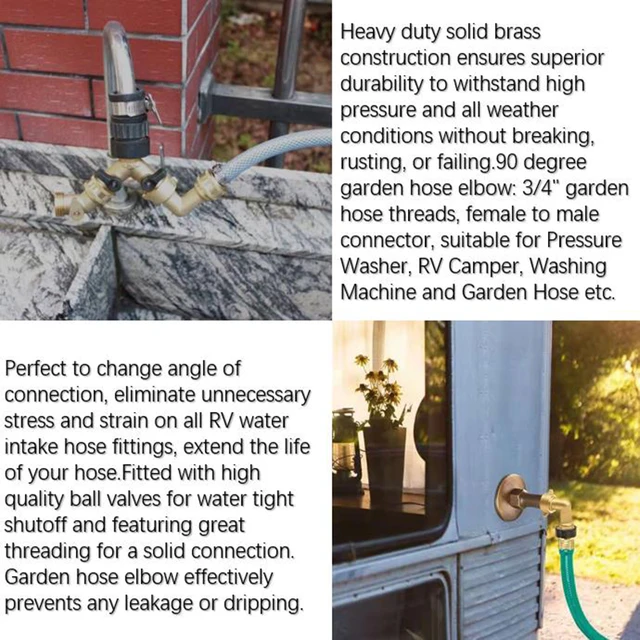 Kerti Tömlő Könyök 90 Fokos Sárgaréz Szilárd Adapter Gyors Forgócsatlakozó Hosszabbító - Image 6