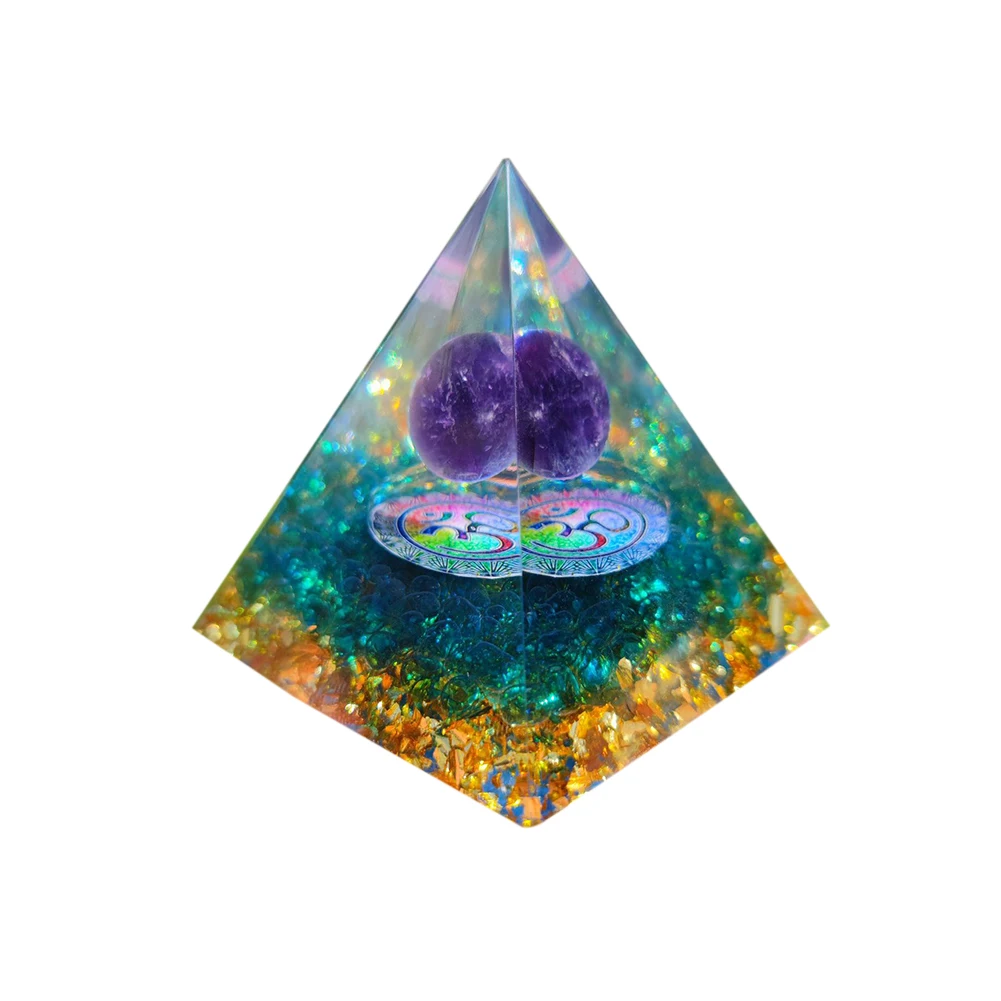 Tree of Life Orgone Pyramid Crystal Energy Orgonite Pyramid Peridot Healing Gem Stones EMF Orgonite Chakra Reiki Meditaiton Tool 