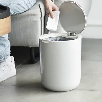 

Plastic Trash Can Bin Press-Type Kitchen Bedroom Garbage Can Classification Waste Bin Container Bucket Home Rubbish Lid Dustbin