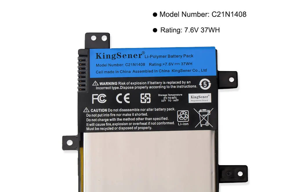 KingSener C21N1408 Аккумулятор для ноутбука Asus VivoBook 4000 MX555 V555L V555LB V555U серии 7,6 V 37WH гарантия 2 года