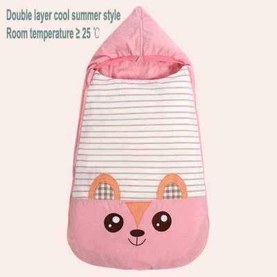 summer cool-pink Зимний детский спальный мешок, противостарительный конверт для новорожденных, плотный теплый хлопковый кокон, спальные мешки для коляски, конверт с экстрактом - Цвет: summer cool-pink