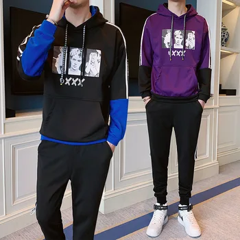 

2019 Pack Lian Hat Sweater Male Suit Male Trend Teenagers Couple Two-piece Set